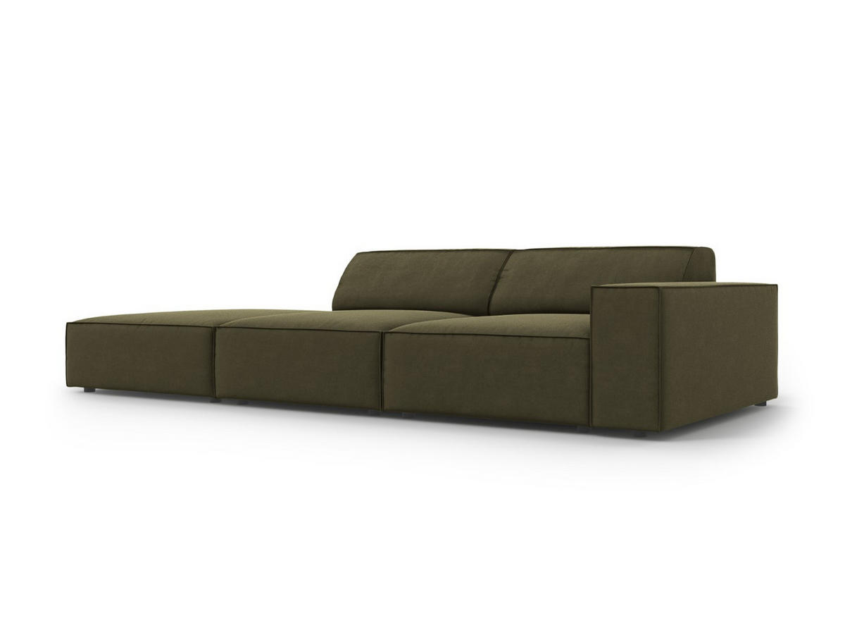 SOFA Jodie aus Samt grün 3 Sitzplätze - Grün, Textil (262/70/102cm) - Micadoni
