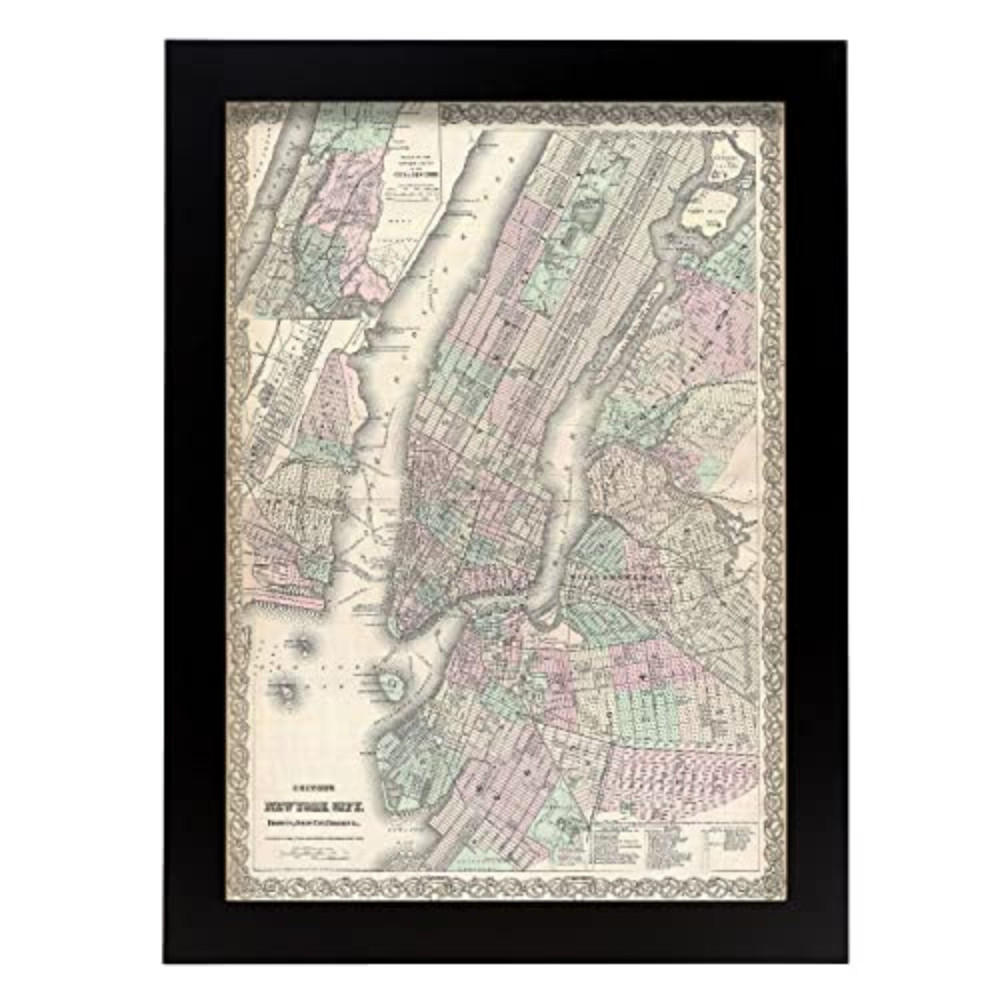 POSTER Vintage Karten – New York A4 Rahmenlos - Klar, Papier (29.7/5/21cm) - Nacnic