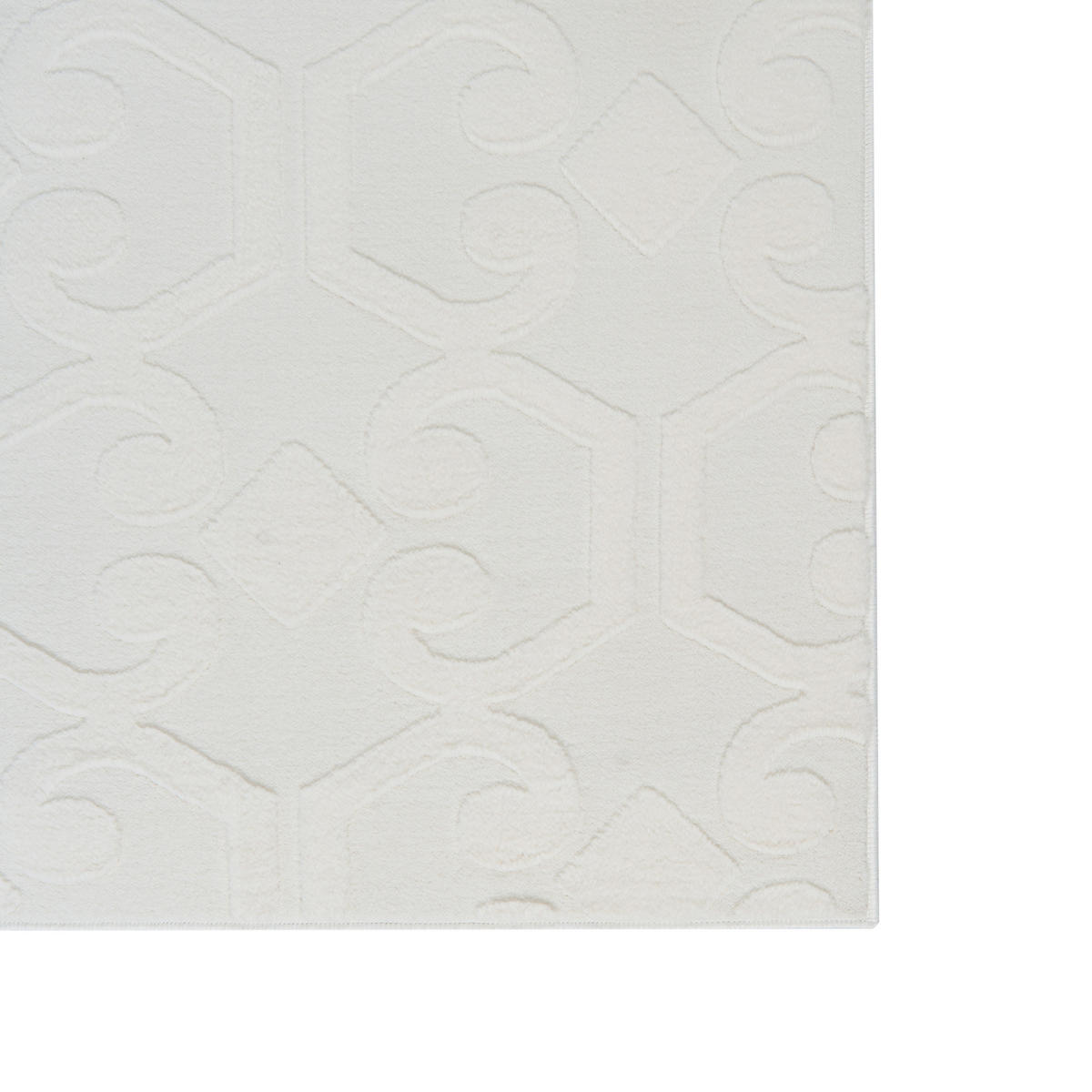 KOBEREC Krémově bílý 160/160 cm Gannett - bílá/krémová, textil (160/160cm) - Beliani