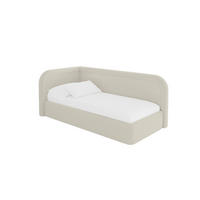 EINZELLBETT Jugendbett mit Bettkasten, Rechts - JOVY 100x200 Beige - Perlmutt, Holzwerkstoff/Textil (100/200cm) - ALTDECOR