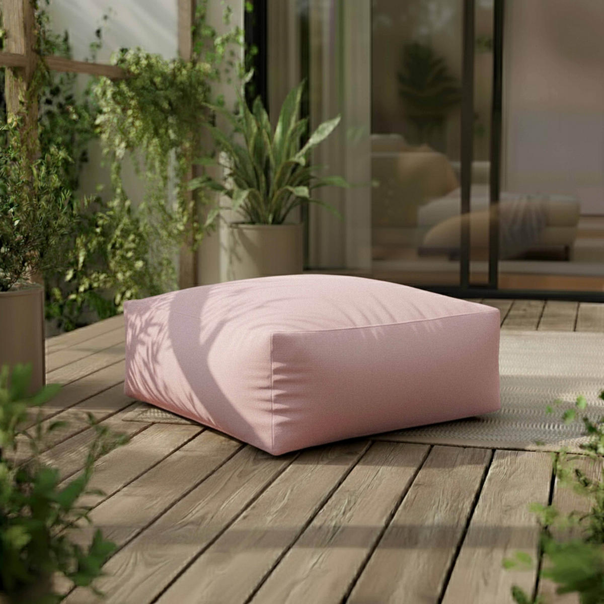 OUTDOOR-SITZSACK, Puderrosa - Pink, Textil (85/30/85cm) - Oviala