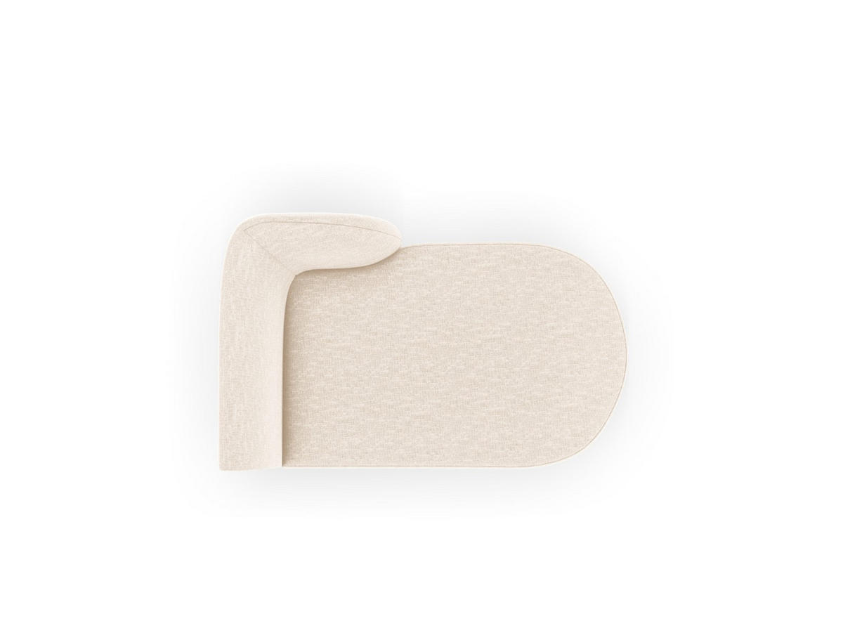 CHAISELONGUE rechts Miley aus Chenille-Stoff leichtes beige - Creme, Textil (90/70/156cm) - Micadoni