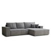 ECKSOFA Maze Grau Chenille-Stoff - Rechts Seite - Schwarz/Grau, Holz/Holzwerkstoff (294/185cm) - Maison de Reve