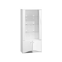 VITRINE Glamour weiß / weiß hochglanz 87 / 41 / 191cm - Weiß, Glas/Holz (87/191/41cm) - Feldmann-Wohnen