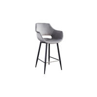 THEKENHOCKER ZAJA Grau Velvet - Grau, Textil (57/103/59cm) - KAWOLA