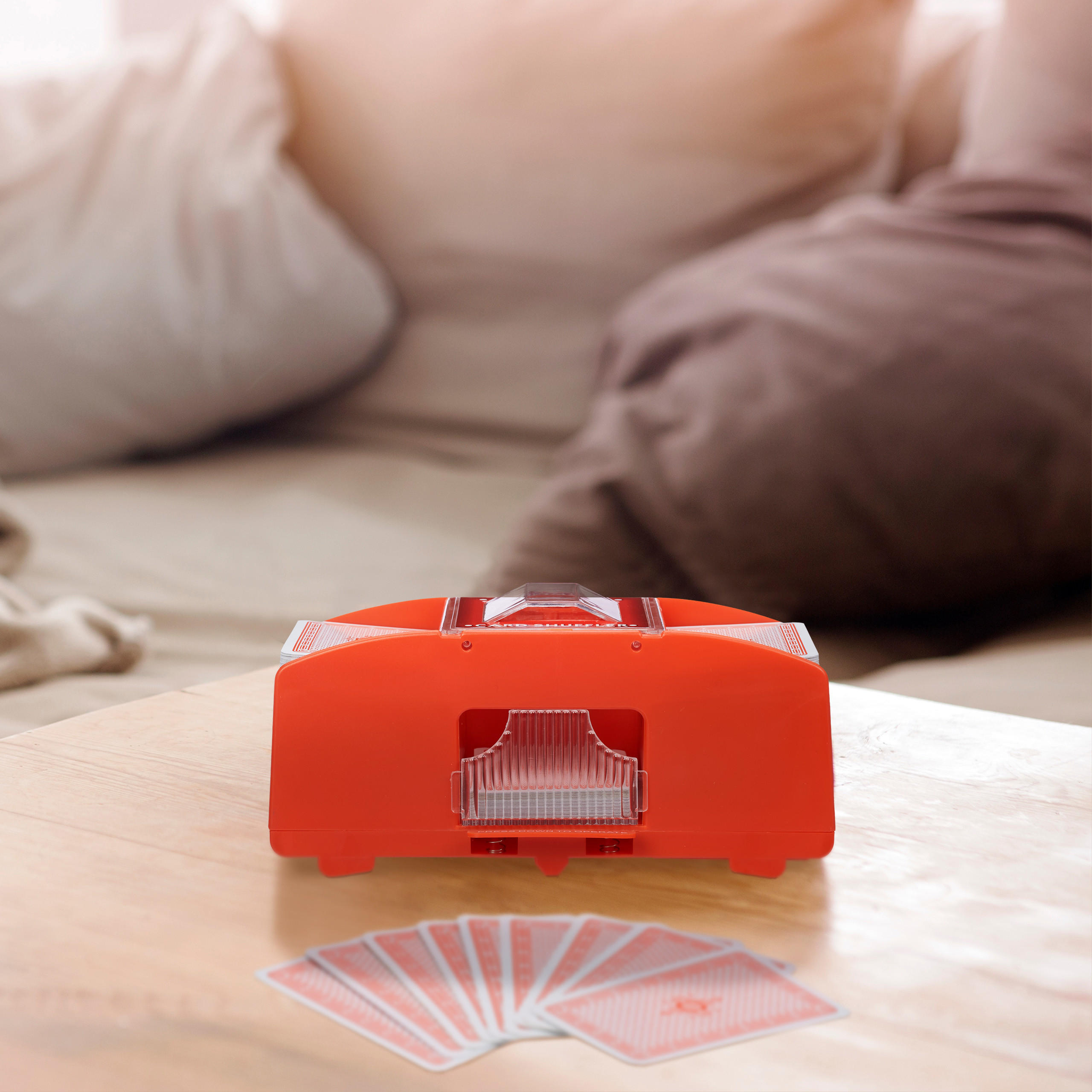 KARTENMISCHMASCHINE - Rot, Kunststoff (20.5/10.5cm) - Relaxdays