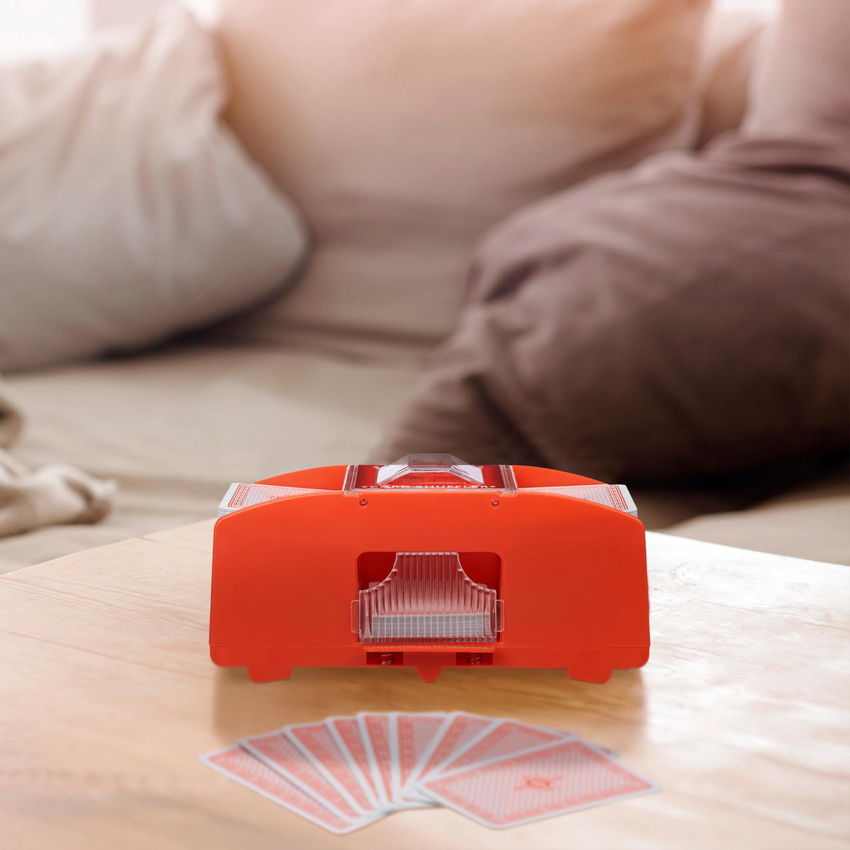 KARTENMISCHMASCHINE - Rot, Kunststoff (20.5/10.5cm) - Relaxdays