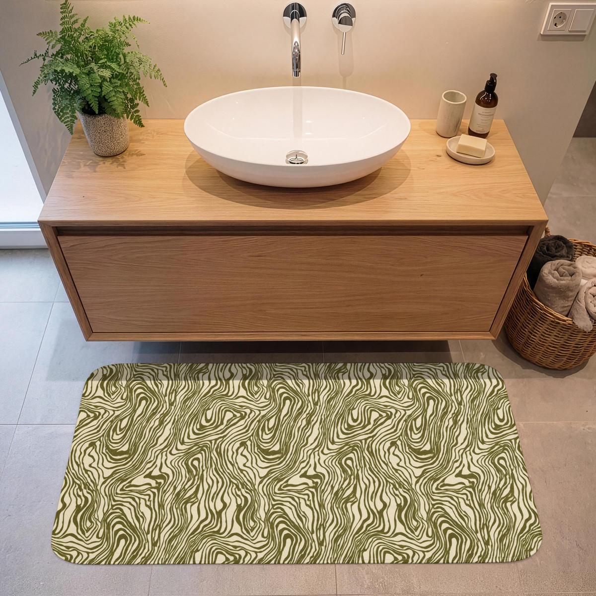 KOUPELNOVÁ PŘEDLOŽKA Abstraktní - Mramor - Zelený 120x60 cm - tmavě zelená, textil/plast (120/60cm)