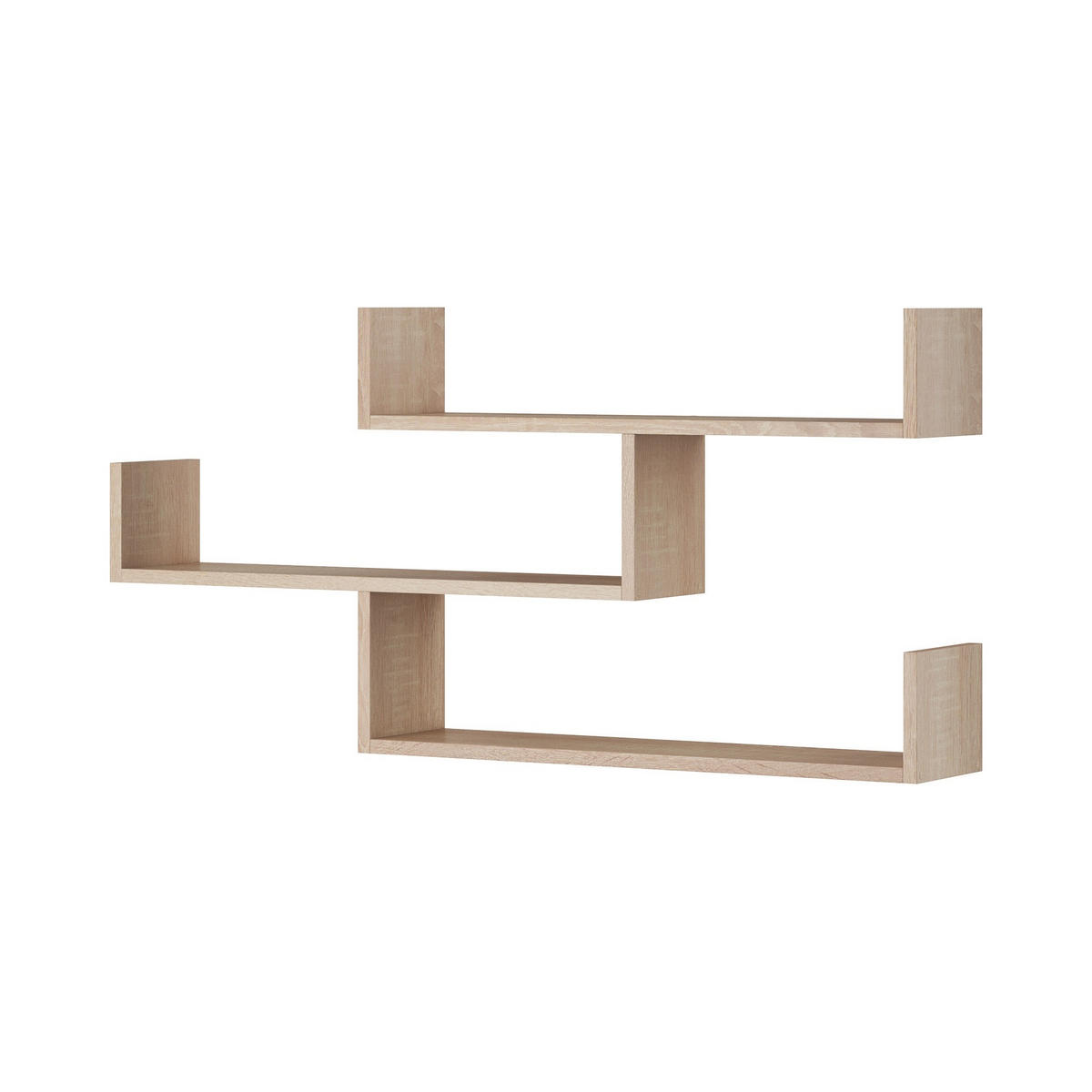 WANDREGAL Trio Eiche Sonoma 119 / 18 / 55cm - Beige, Holz/Holzwerkstoff (119/55/18cm) - Feldmann-Wohnen