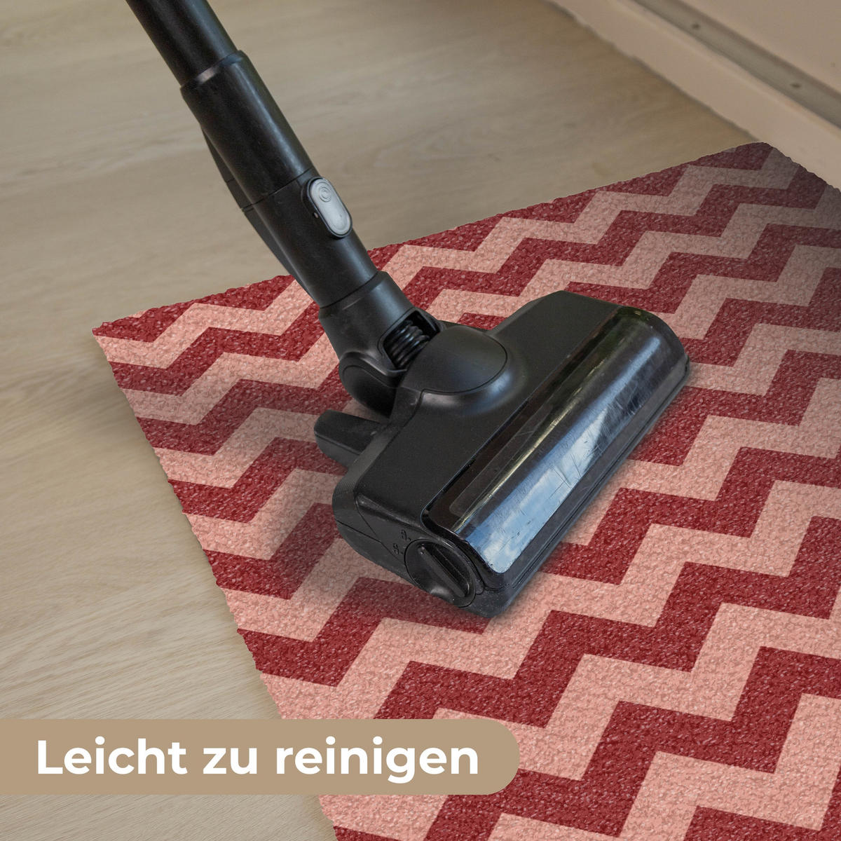 FUSSMATTE Zickzack - Streifen - Muster - Rot 60x40 cm - Bordeaux, Kunststoff (60/0.4cm) - MuchoWow