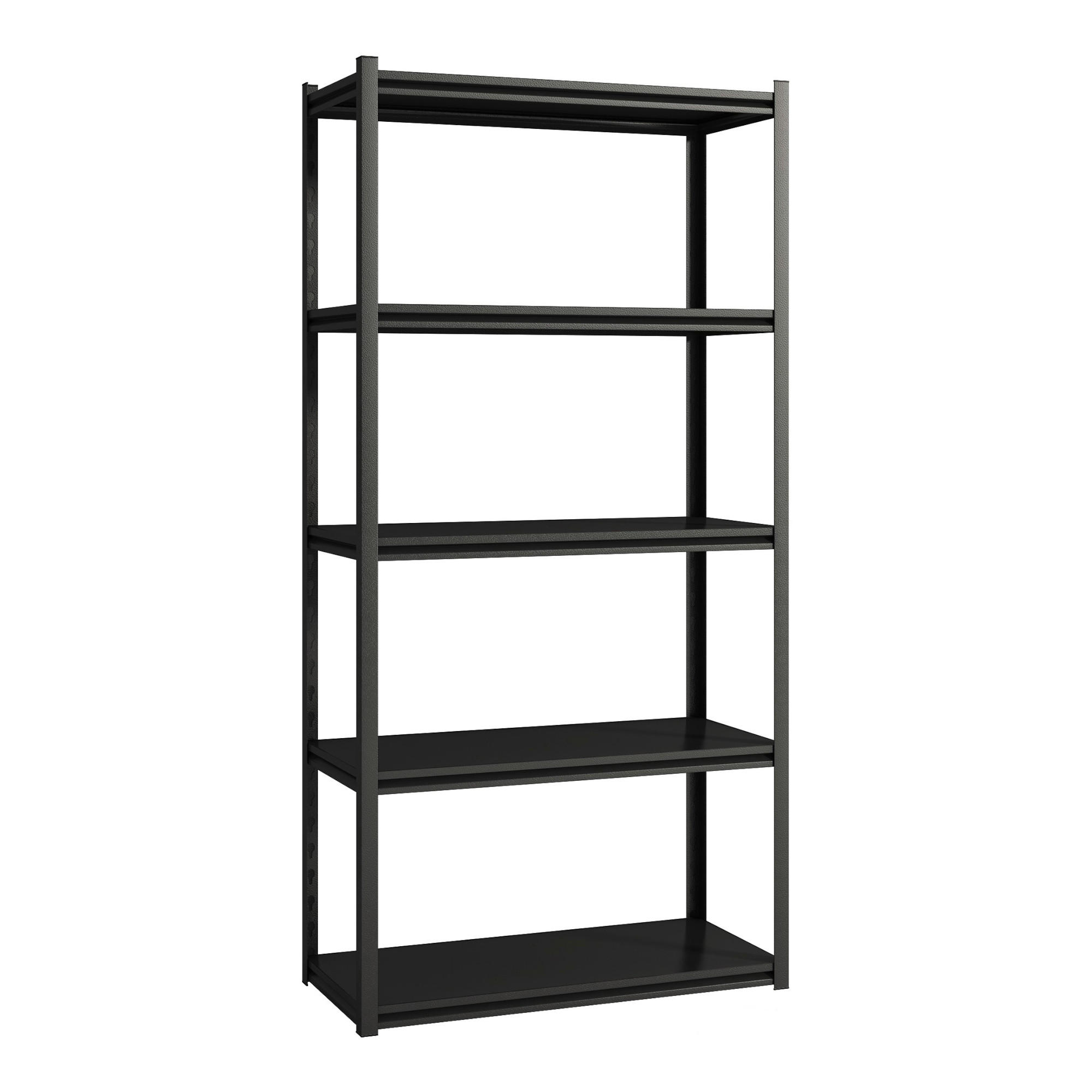 SCHWERLASTREGAL Austrheim - Schwarz, Metall (90/183/40cm) - [en.casa]