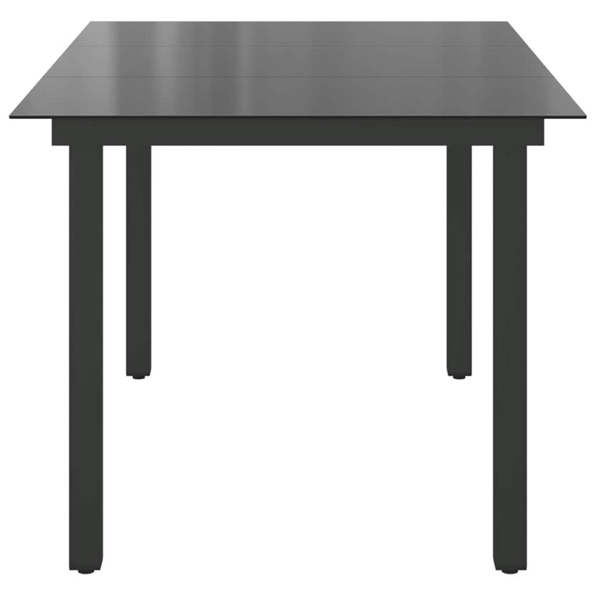 GARTENTISCH, 150/90/74 cm, aus Aluminium und Glas, Schwarz - Schwarz, Glas (90/150/74cm) - vidaXL