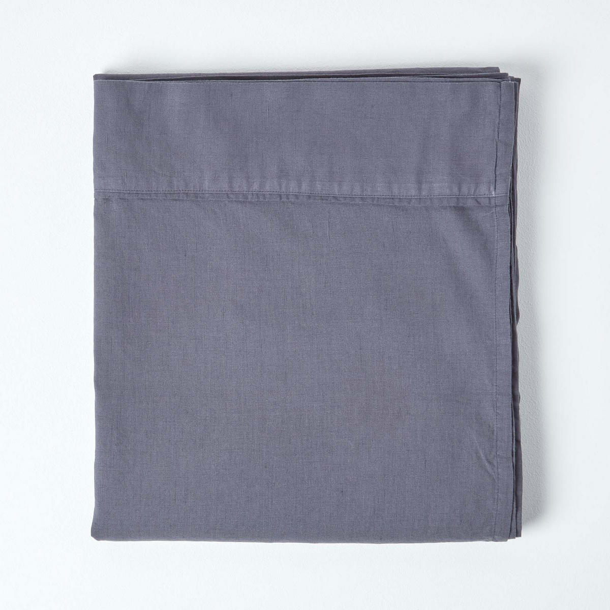LEINEN-BETTLAKEN ohne Gummizug aus 60% Leinen & 40% Baumwolle - Dunkelgrau, Textil (240/275cm) - Homescapes