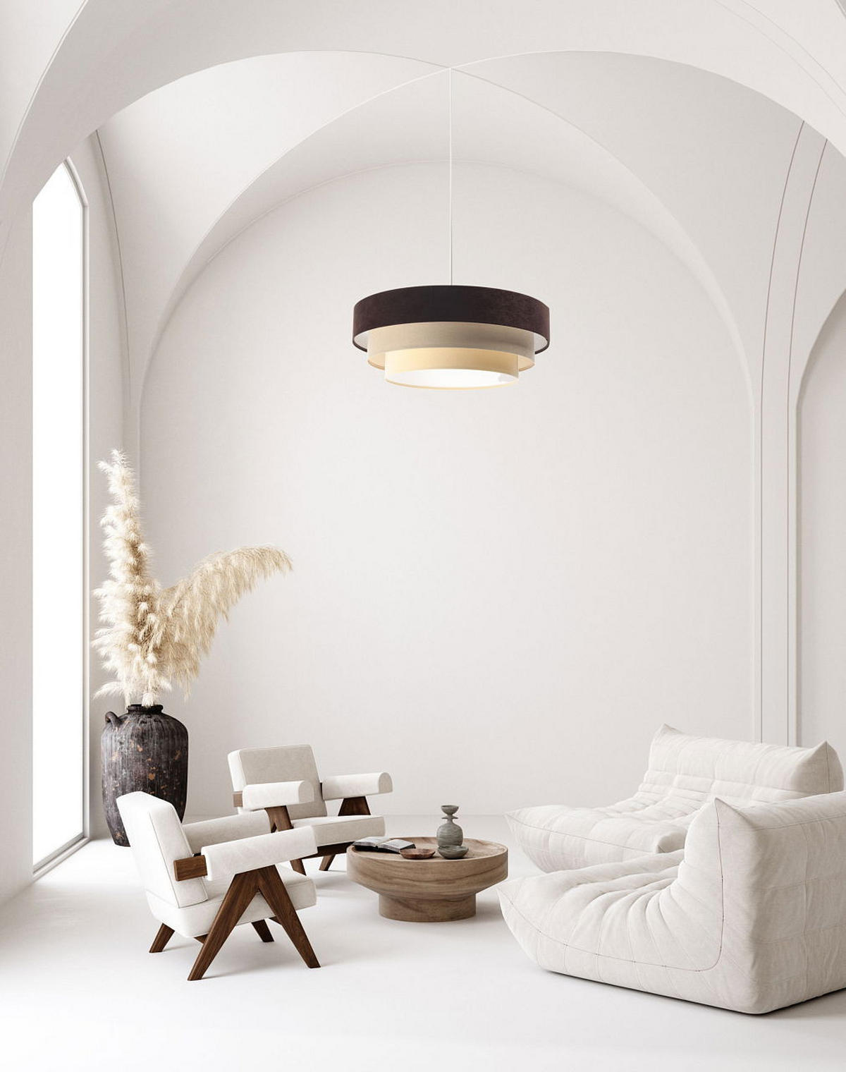 HÄNGELEUCHTE Beige 60/20 cm - Braun, Kunststoff (60/1.5/20cm) - ONZENO