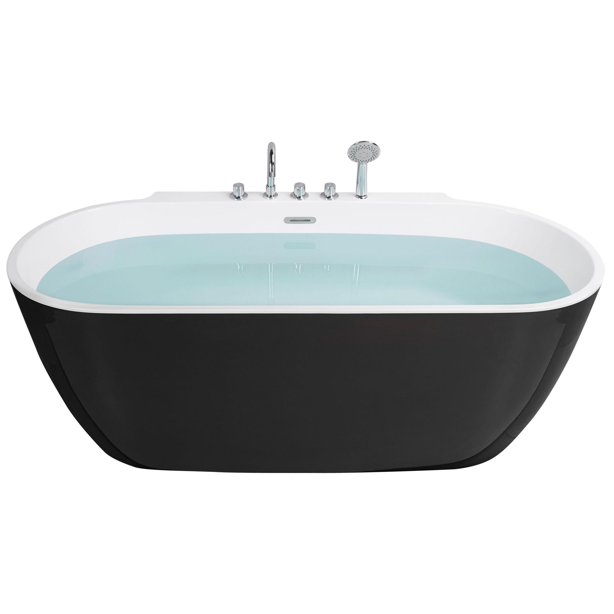 BADEWANNE FREISTEHEND 80x170x83 cm schwarz Rotso - Schwarz, Kunststoff (80/83/170cm) - Beliani