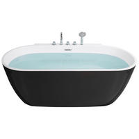 BADEWANNE FREISTEHEND 80x170x83 cm schwarz Rotso - Schwarz, Kunststoff (80/83/170cm) - Beliani