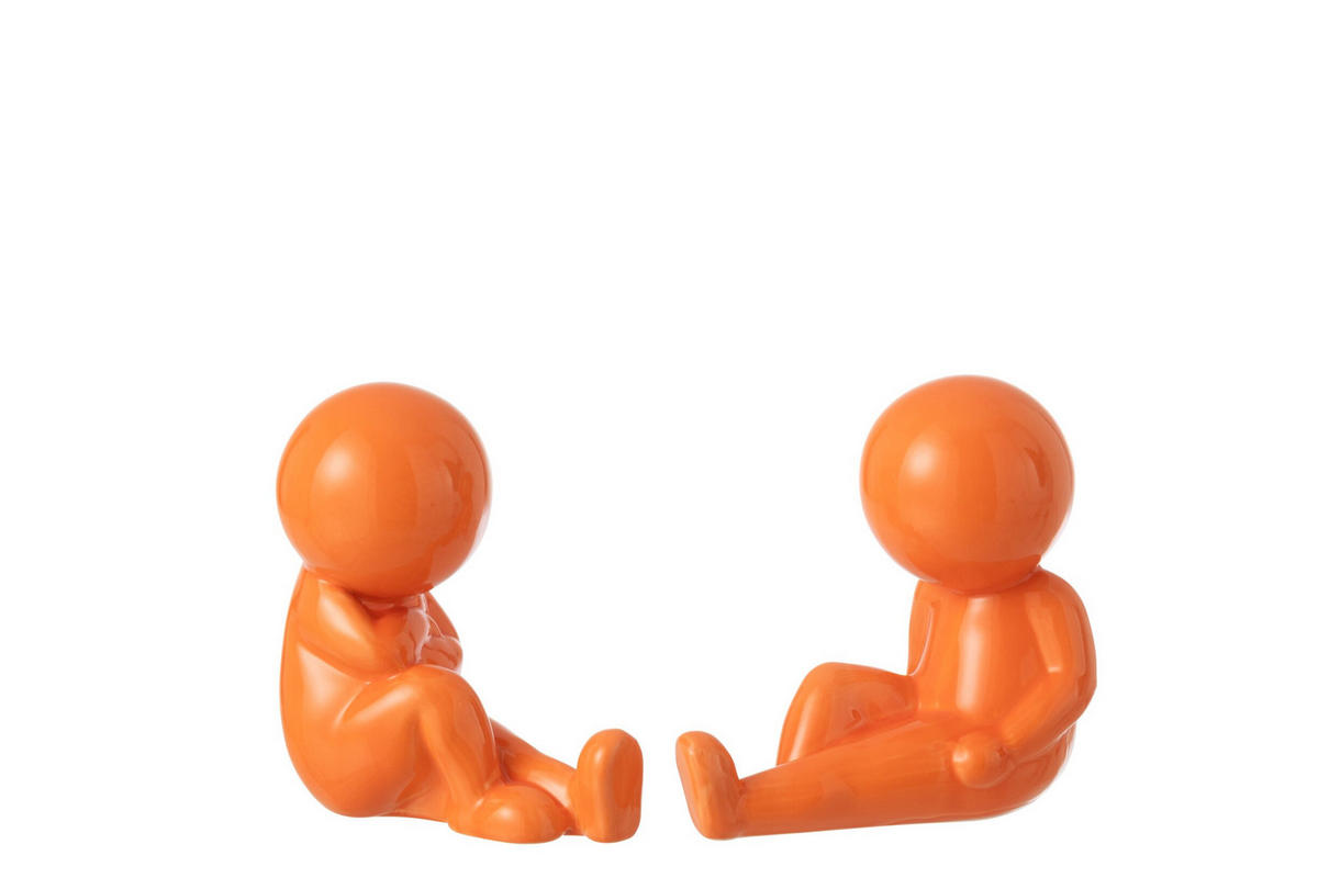 BUCHSTÜTZE MARCEL - Orange, Keramik (11/17/17.5cm) - J-Line