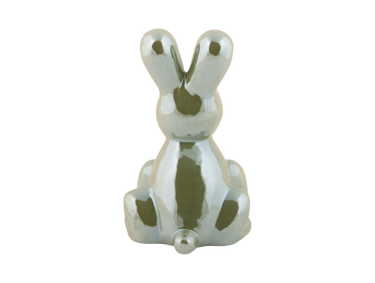 SKULPTUR Balloon Bunny 12.7/11.5/20 cm - Grün, Keramik (11.5/20/12.7cm) - Present Time