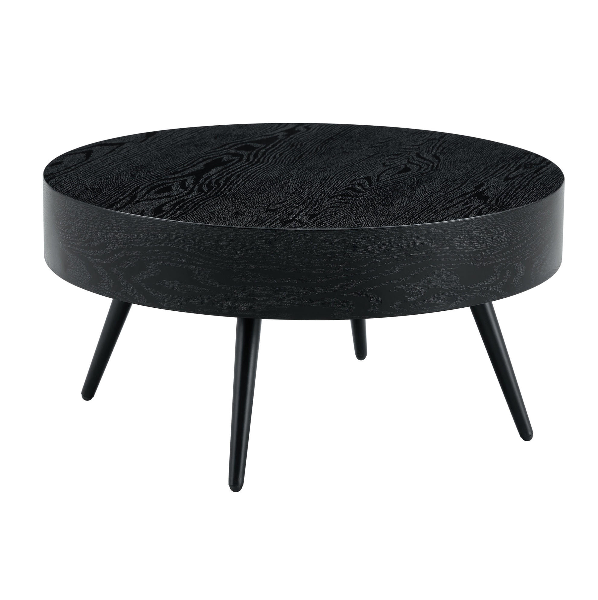 COUCHTISCH 70/35,5 cm aus MDF in Schwarz mit Metallbeinen - Schwarz, Holzwerkstoff (70/70/35.5cm) - Flora Grace
