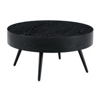COUCHTISCH 70/35,5 cm aus MDF in Schwarz mit Metallbeinen - Schwarz, Holzwerkstoff (70/70/35.5cm) - Flora Grace