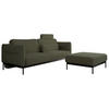 SCHLAFSOFA SALENTO Grün Boucle - Schwarz/Grün, Textil/Metall (221/82/193cm) - MKS