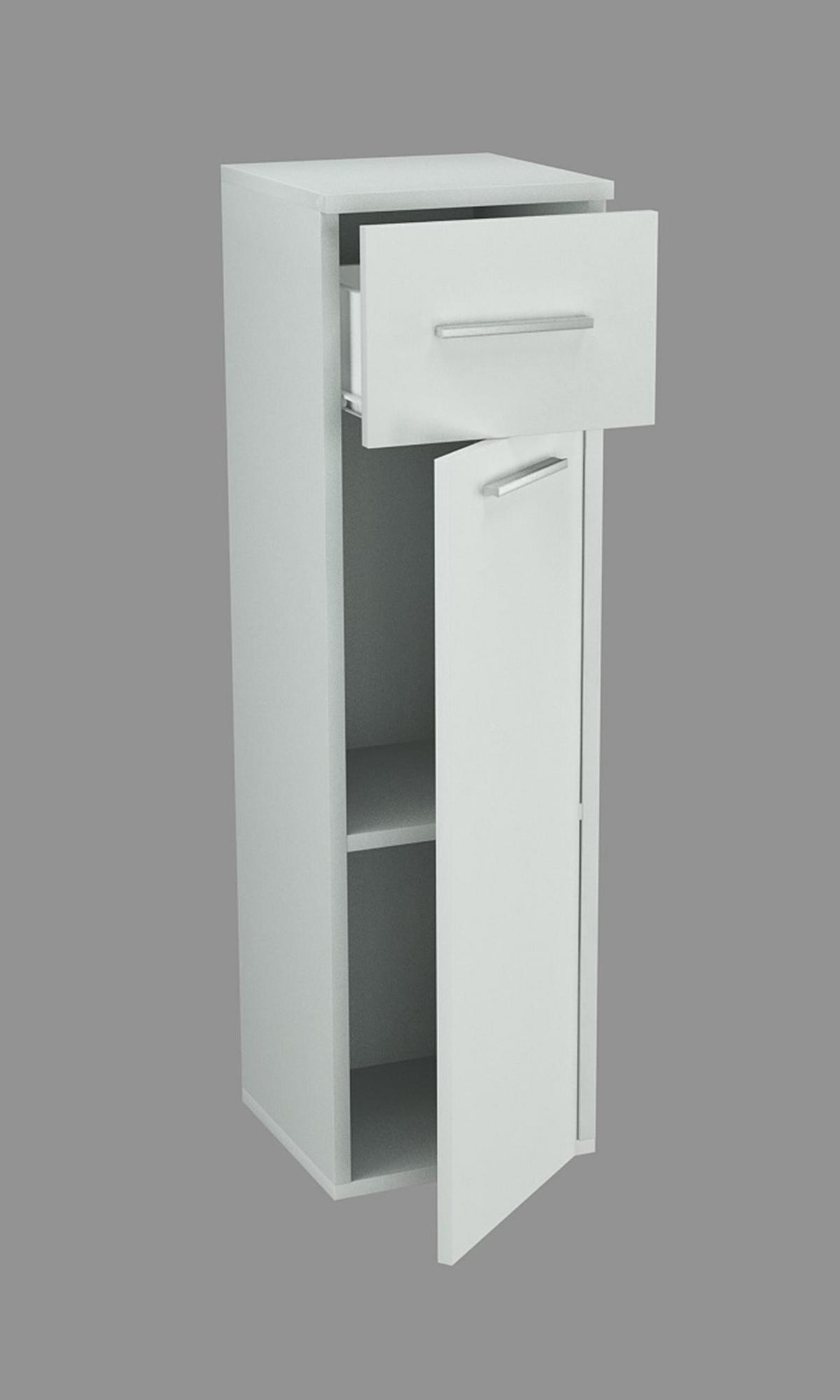 BADEZIMMERSCHRANK 1D1SZ Weiß 30/28/98 cm - Weiß, Holzwerkstoff (30/98/28cm) - Matkam Möbel
