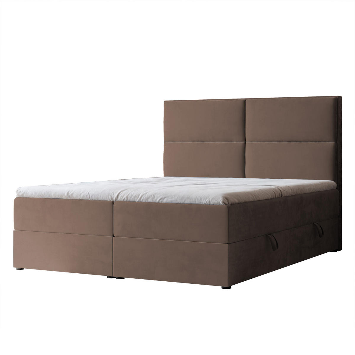 BOXBETT 120x200 cm mit Topper - Braun, Holzwerkstoff/Textil (200/200cm) - Idohome