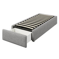 POLSTERBETT 90/200 cm DE-33105 mit Stauraum und Schublade Grau - Grau, Metall (90/200cm) - ComfortXL