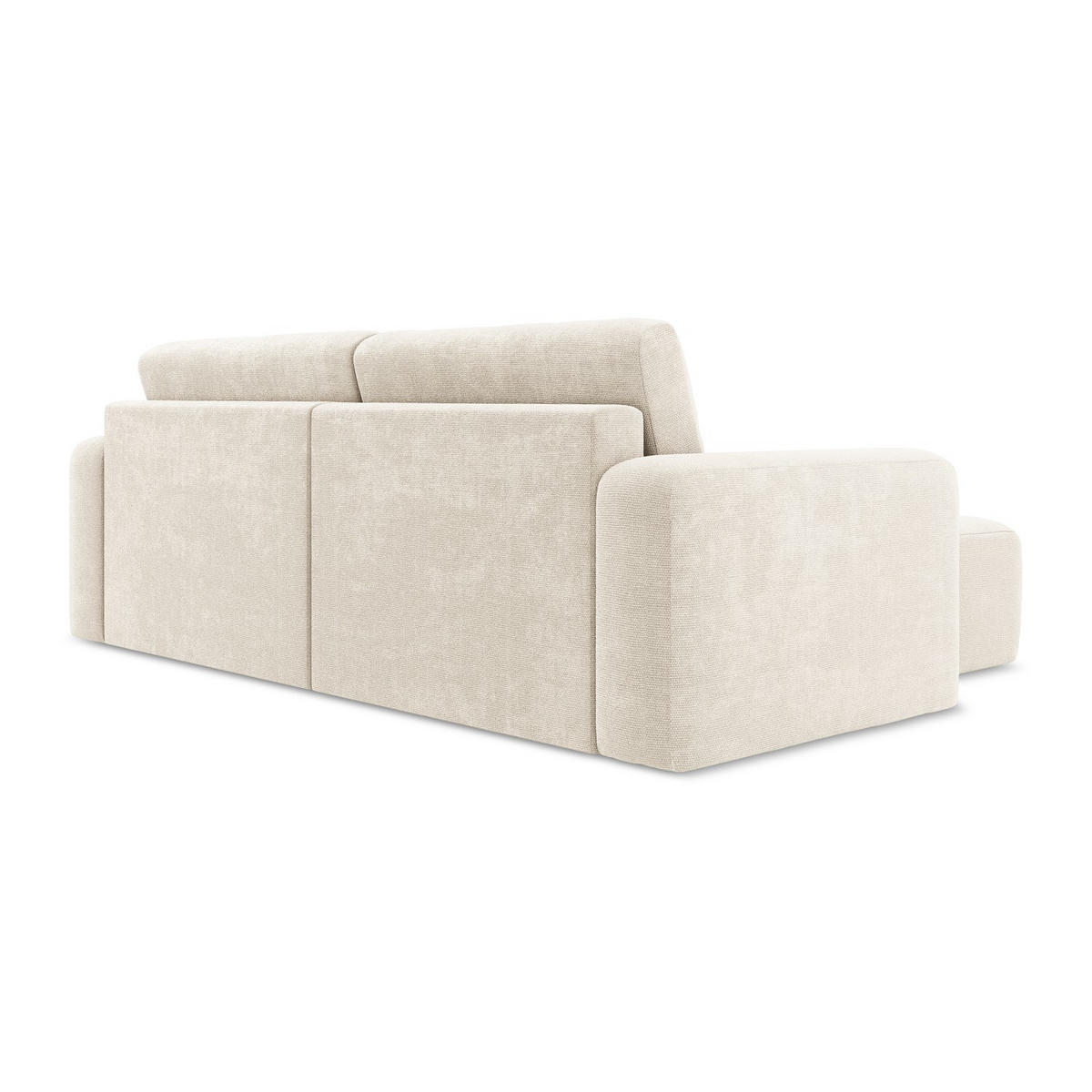 ECKSOFA mit Schlaffunktion links Chenille Stoff Beige - Beige/Creme, Kunststoff/Textil (149/244cm) - LaMiaSofa