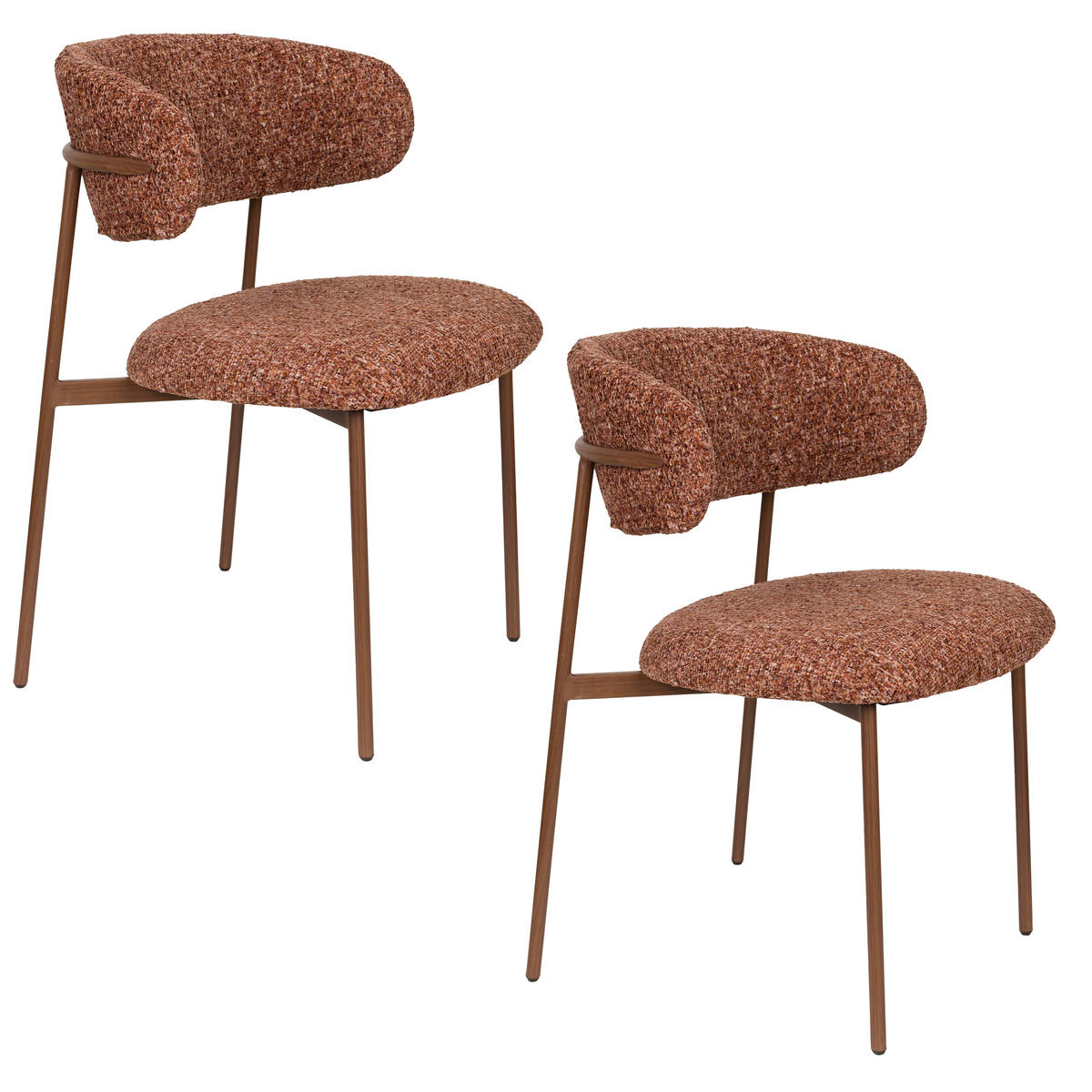 ESSZIMMERSTUHL Claes - Rot - 57.5/56.5/78.5 cm - 2er-Set - Rot, Textil (56.5/78.5/57.5cm)