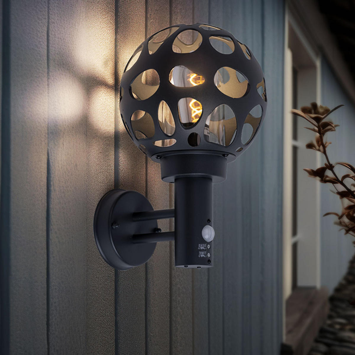 LED AUSSENLEUCHTE HILARIO Edelstahl Anthrazit - Anthrazit, Metall (22.5/20/32.7cm) - Globo Lighting