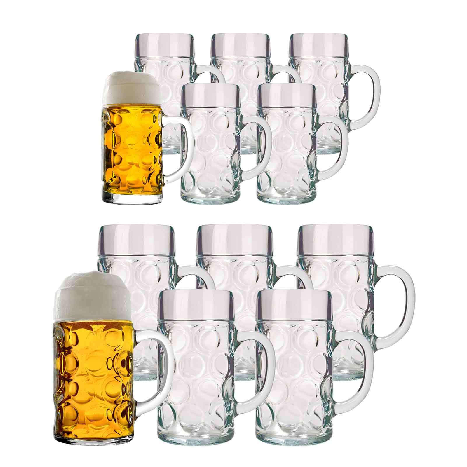 BIERKRÜGE Isar transparent 0,5l + 1l 12er Set - Transparent, Glas (0.001L) - Stölzle Lausitz