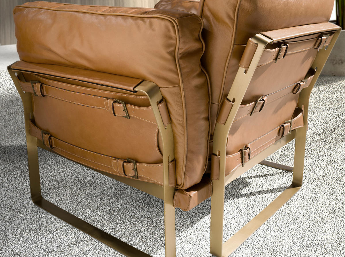 SESSEL Kamel Gold 97/88/82 - Braun, Leder (97/82/88cm) - ANGEL CERDA