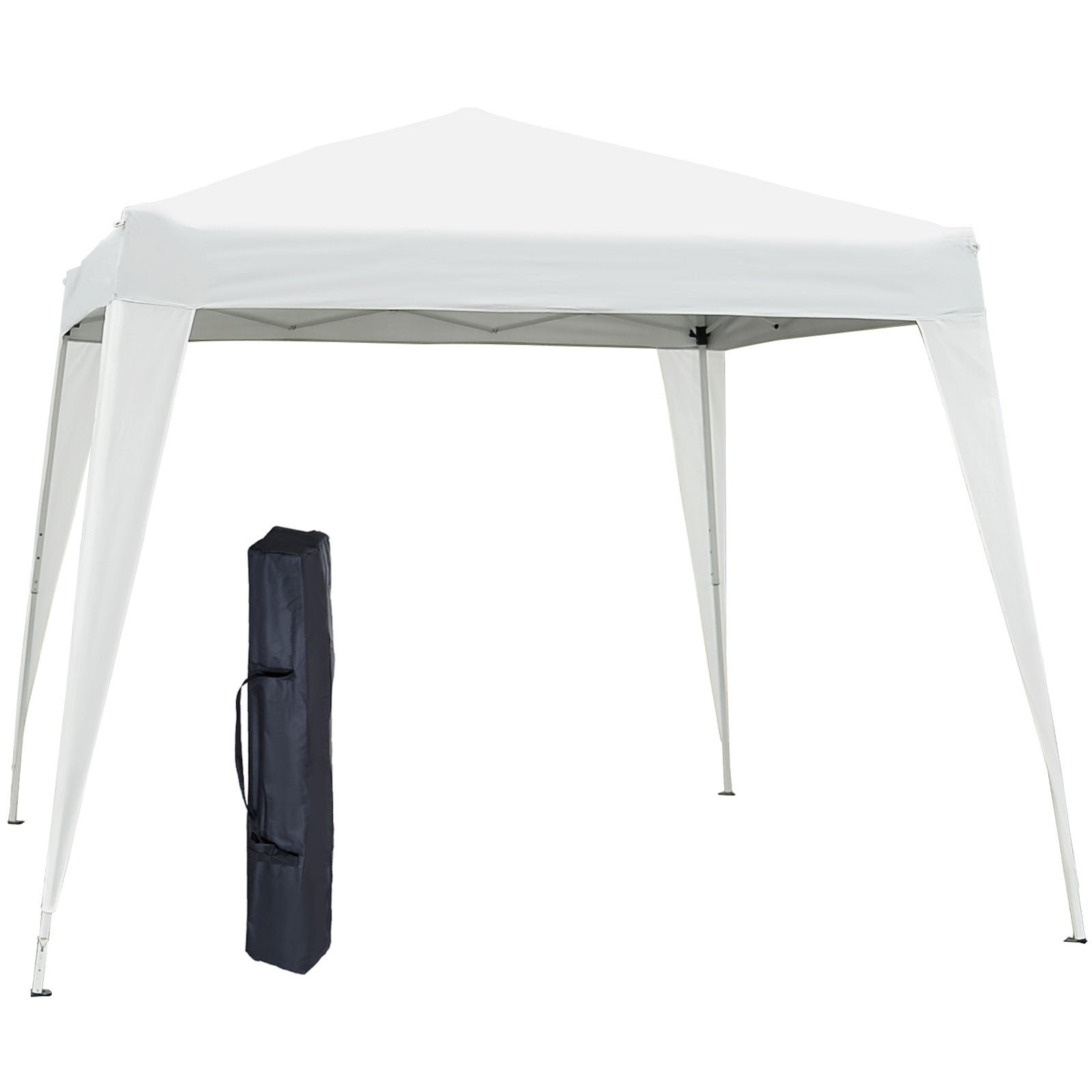FALTPAVILLON, Grau, Stahl, Oxford - Weiß, Metall (240/250/240cm) - Outsunny
