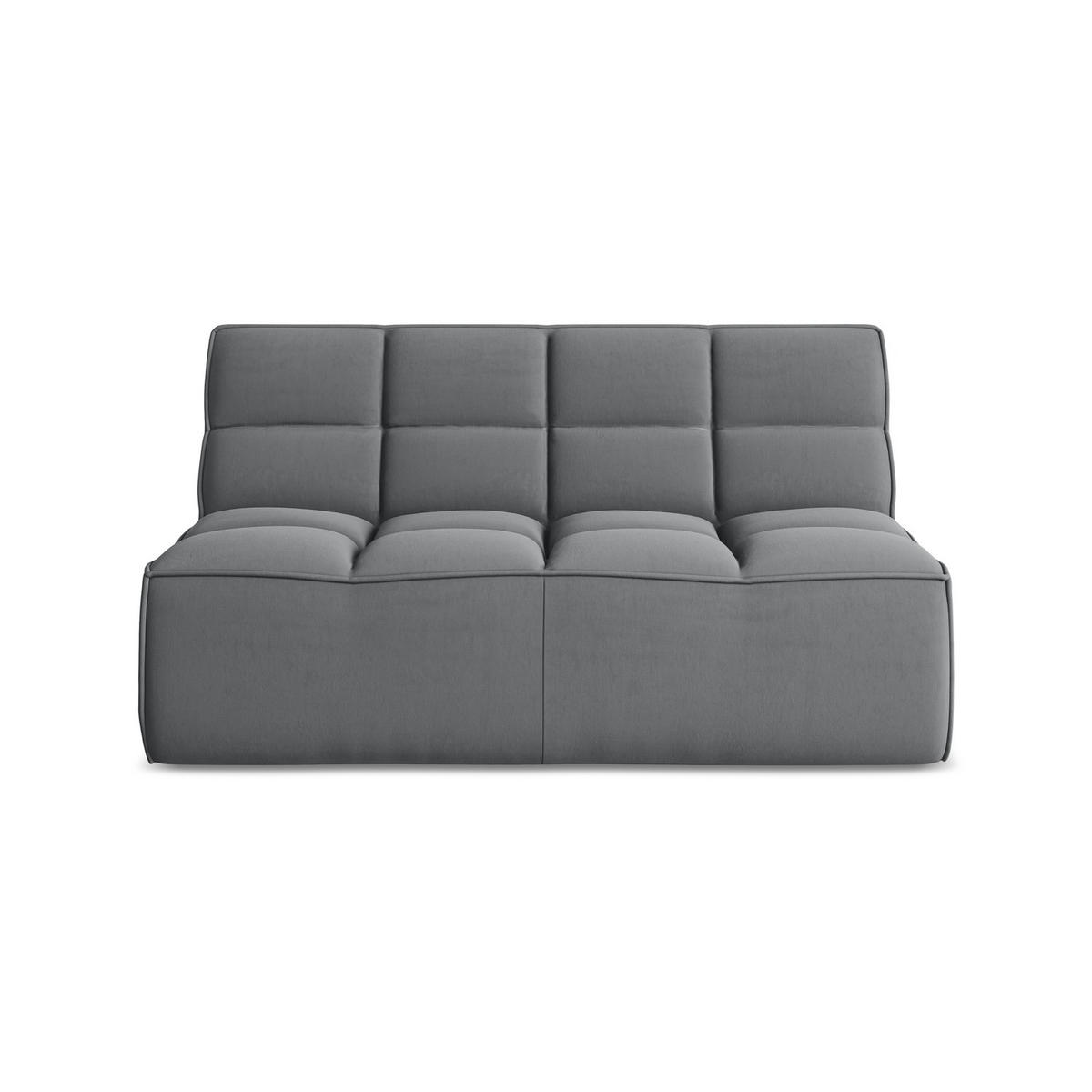 2-SITZER-SOFA Samt Stoff Grau - Dunkelgrau/Schwarz, Kunststoff/Textil (160/75/93cm) - LaMiaSofa