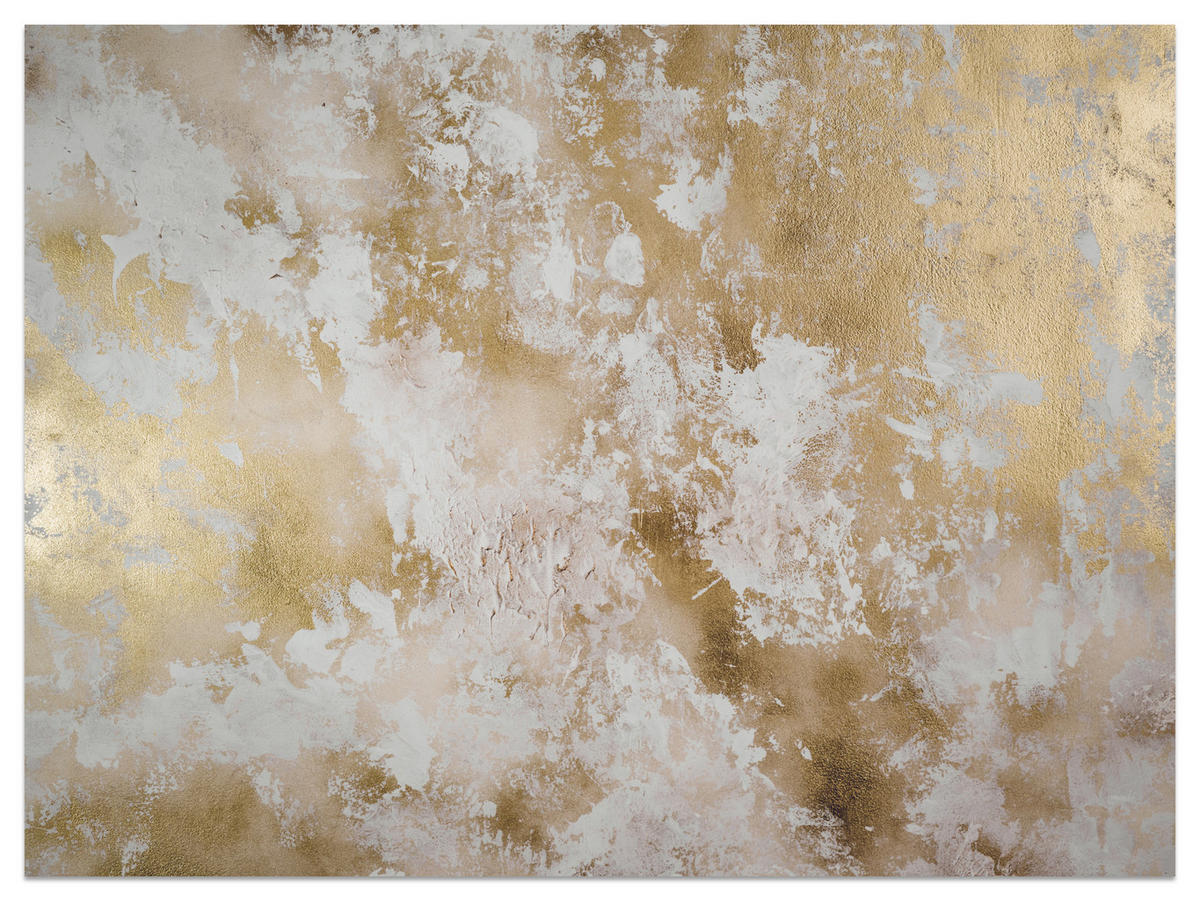 FOTOTAPETE für Wohnzimmer Modern Beton Gold Ornamente 500x350 - Beige/Braun, Papier (500/350cm) - Muralo