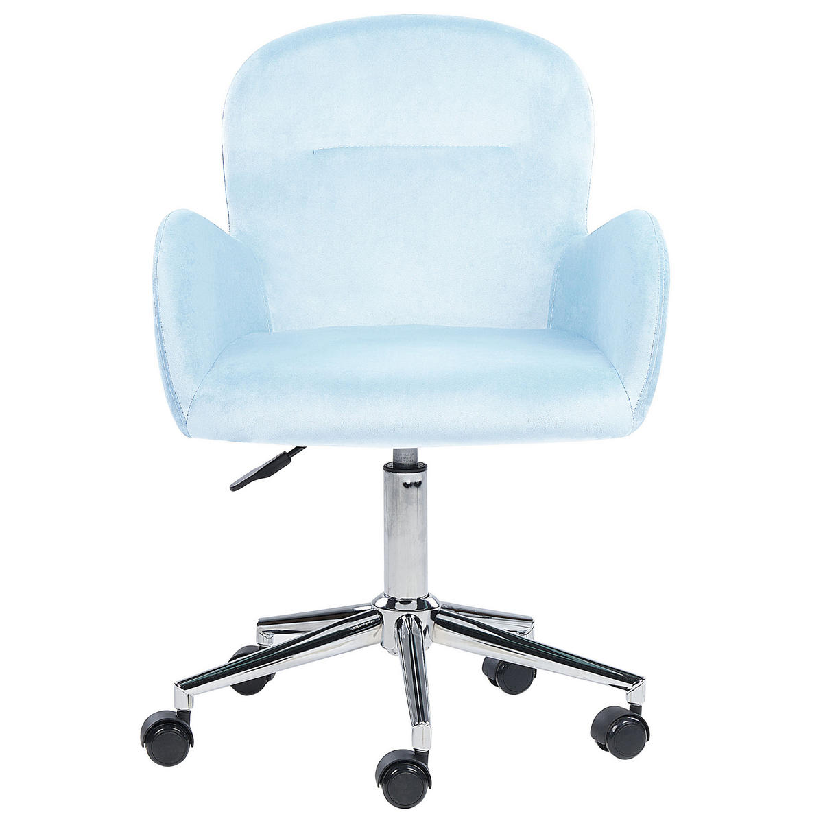 BÜROSTUHL Samtstoff Blau Priddy - Blau, Textil/Metall (60/79/60cm) - Beliani