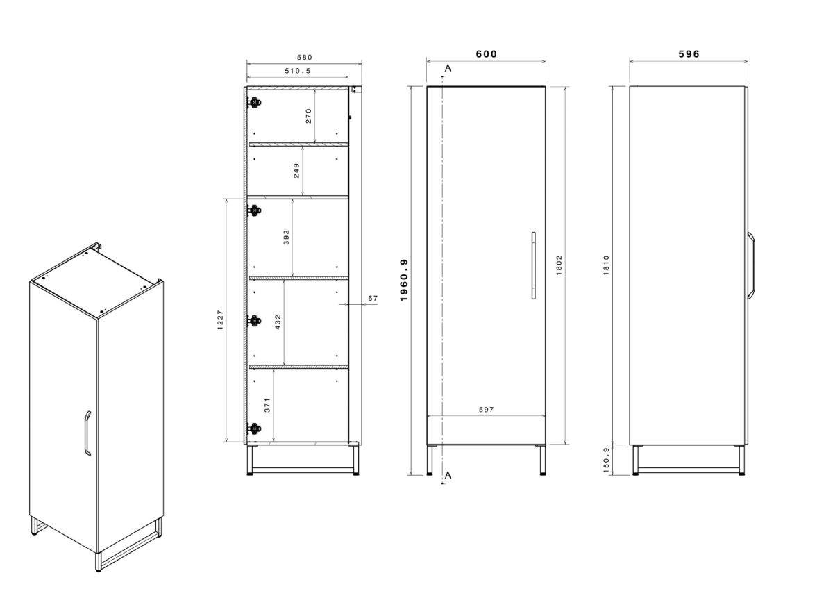 EINBAUKÜCHE grau, Eiche, Küchenzeile Set 6-teilig 360 cm mit viel Stauraum - Eichefarben/Grau, Holzwerkstoff (360/196/60cm) - Parisot Meuble