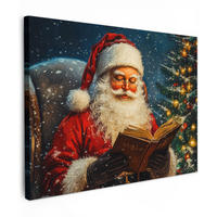 LEINWANDBILD Weihnachtsmann - Weihnachten - Winter - Weihnachtsbaum 40x30 cm - Bordeaux, Textil (40/30cm) - MuchoWow