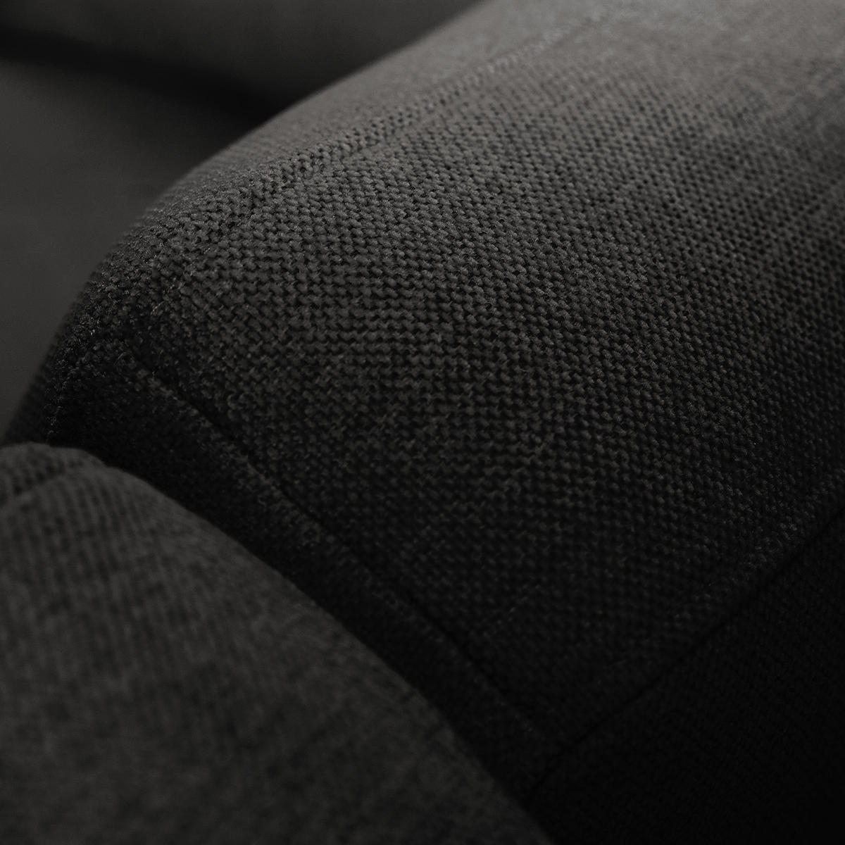 ECKSOFA mit Longchair - Eichefarben/Schwarz, Eichenholz/Textil (281/153cm) - home24