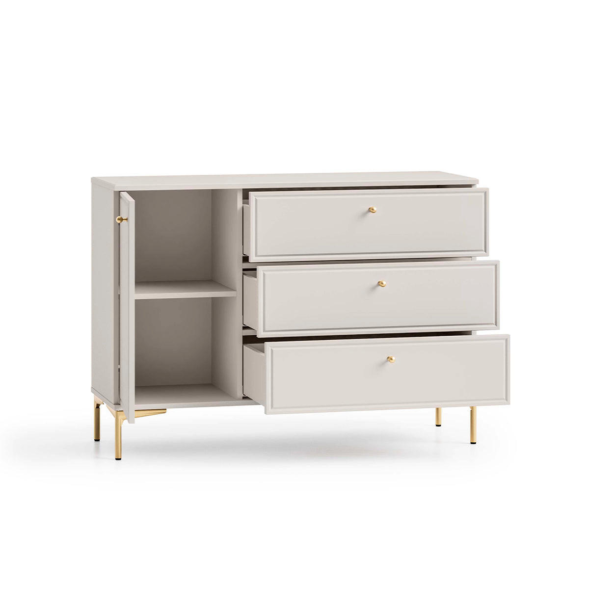 KOMODA Sélène Kašmir - kašmir, leseni material (120/85/40cm) - Petits-meubles
