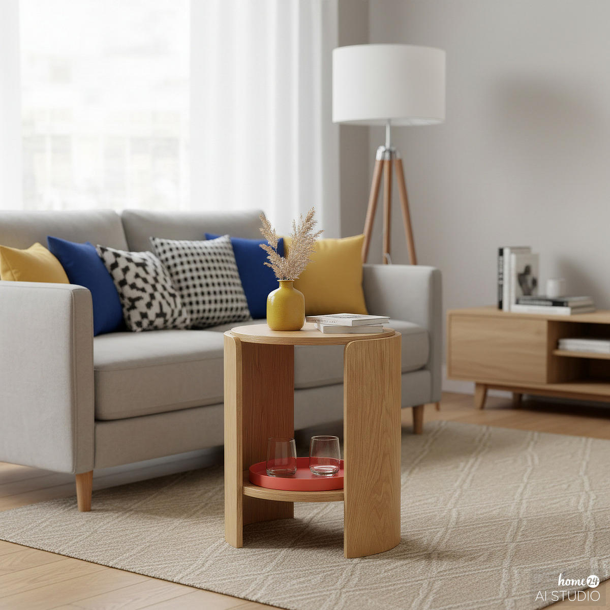 HOME24 Beistelltisch Moncure - Eichefarben, Holzwerkstoff (40/40/50cm) - home24