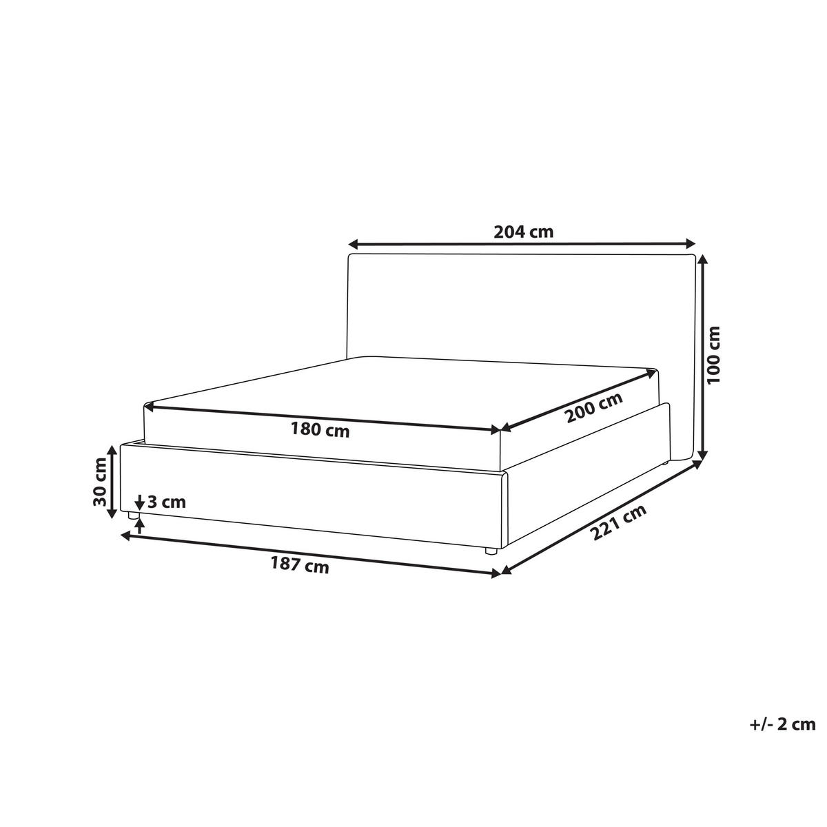 BETT mit Lattenrost 180/200 cm Taupe Lavaur - Taupe, Textil (180/200cm) - Beliani