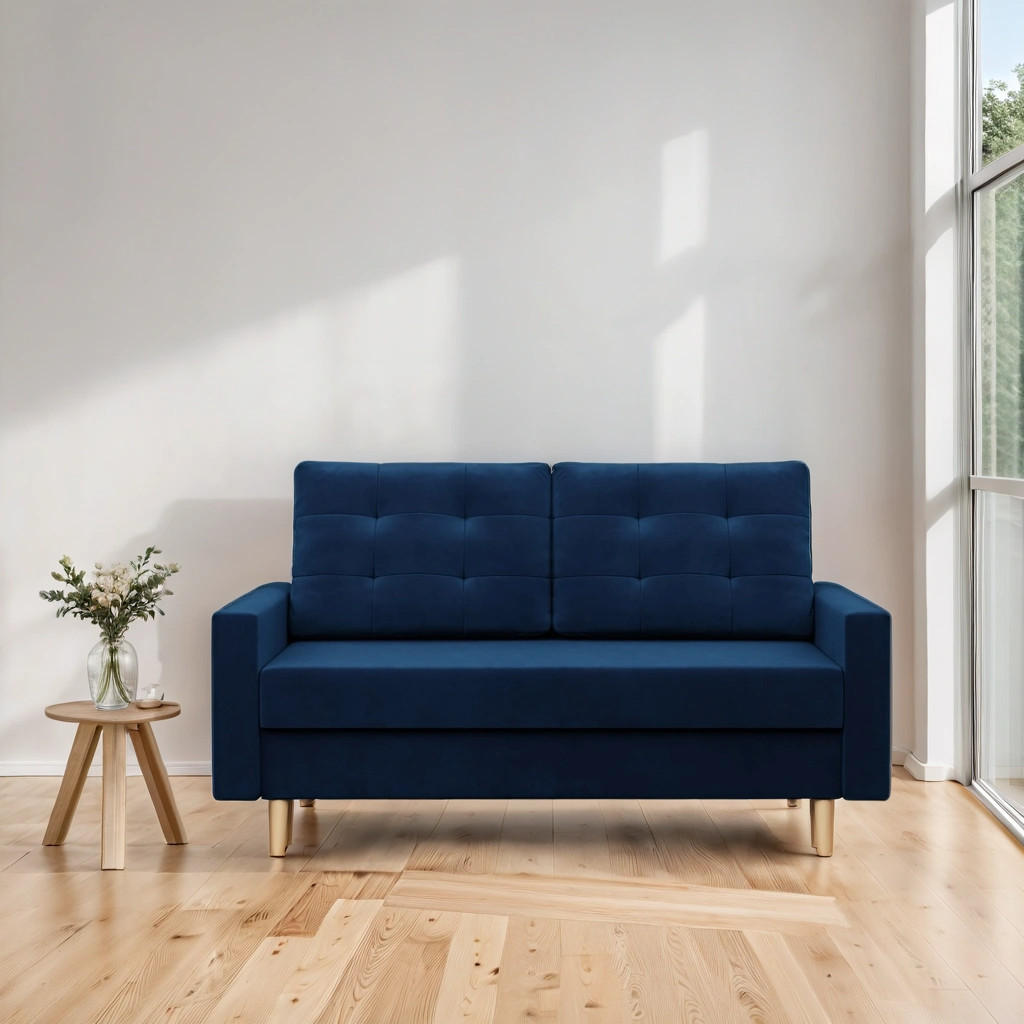 Thumbnail - Simkam Furniture Sofa, Dunkelblau, Textil, 152x92x92 cm, Wohnzimmer, Sofas & Couches, Schlafsofas