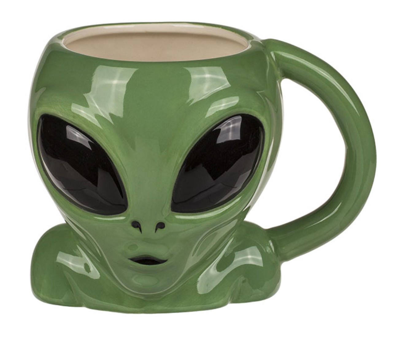 KAFFEEBECHER Alien Keramik 400 ml - Grün, Keramik (0.4L) - TiborTex