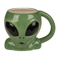 KAFFEEBECHER Alien Keramik 400 ml - Grün, Keramik (0.4L) - TiborTex
