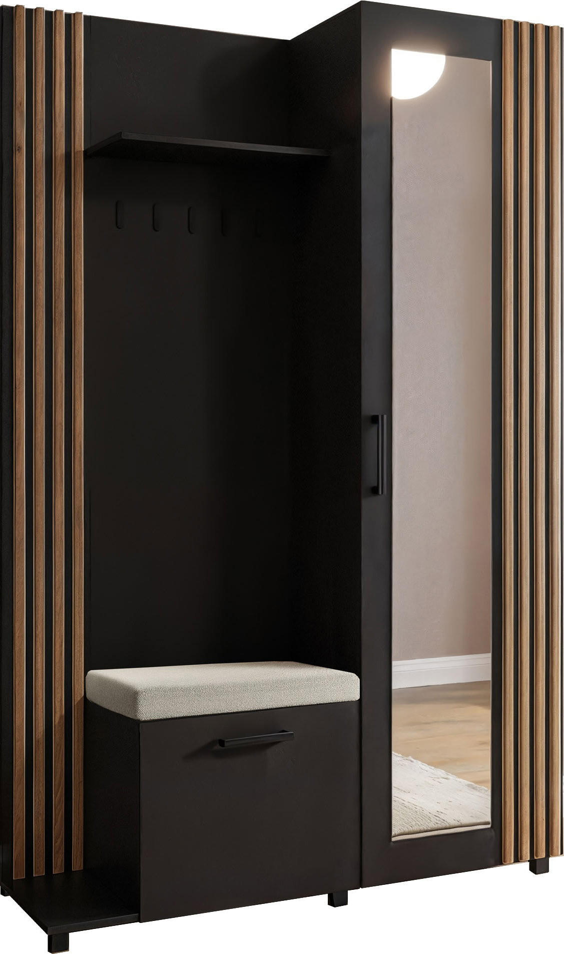 WFL Group Garderobe Schwarz 137x207x42 cm