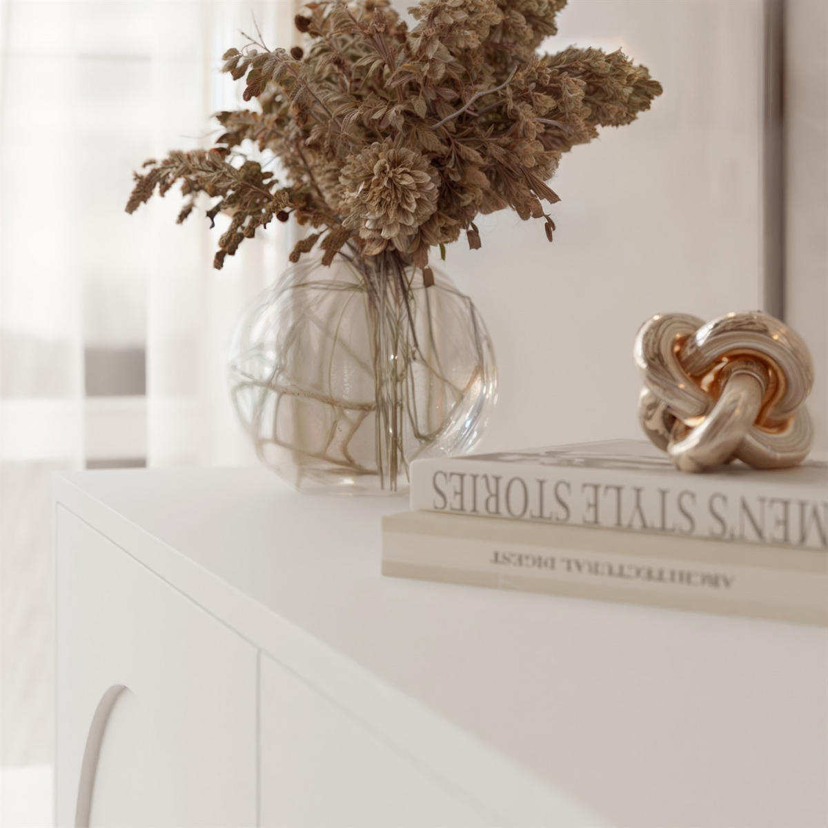 SIDEBOARDS ARIADNA weiß viertürig - Weiß, Holzwerkstoff (204/83/35cm)