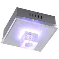 LED DECKENLEUCHTE ARCTIC Chrom Silber - Silberfarben, Glas (20/20/12.5cm) - Globo Lighting