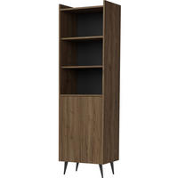 REGAL Arysa in Braun Walnuss Holzoptik 52/182/41 cm - Walnussfarben/Schwarz, Holzwerkstoff/Metall (52/180/41cm) - WFL GROUP